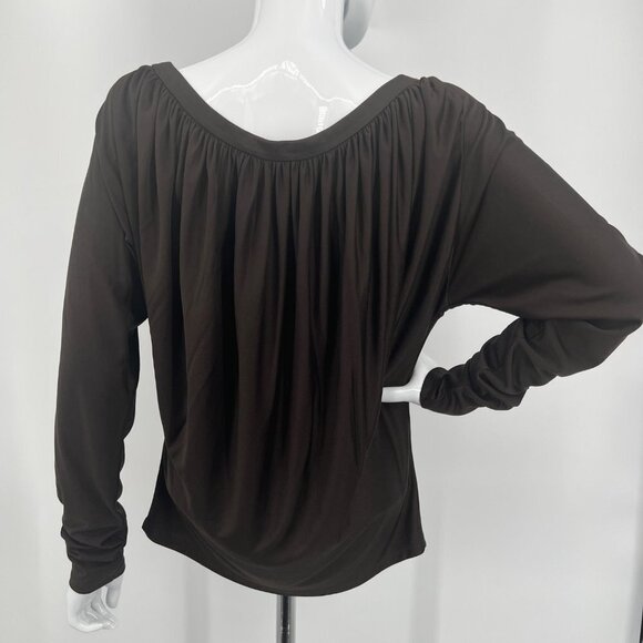 DKNY 100% Silk Blouse Extra Long Gathered Gathered Sleeves, Fireworks on Front S - Picture 3 of 7